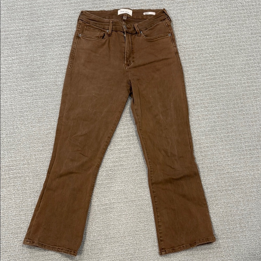 Dear John Jeanne Mid Rise Cropped Flare Brown Women's Jeans